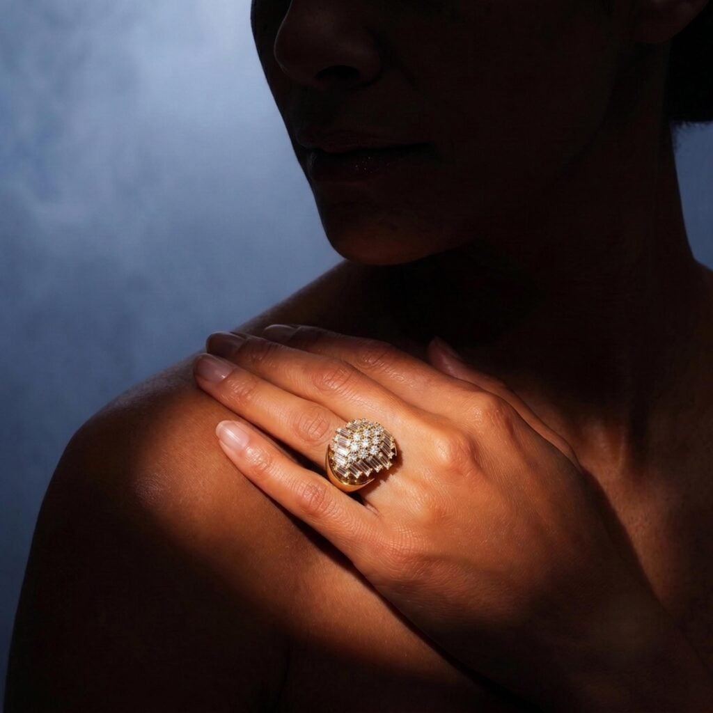 de kracht van 3D een eigen creatie in 18kt geelgoud en diamant